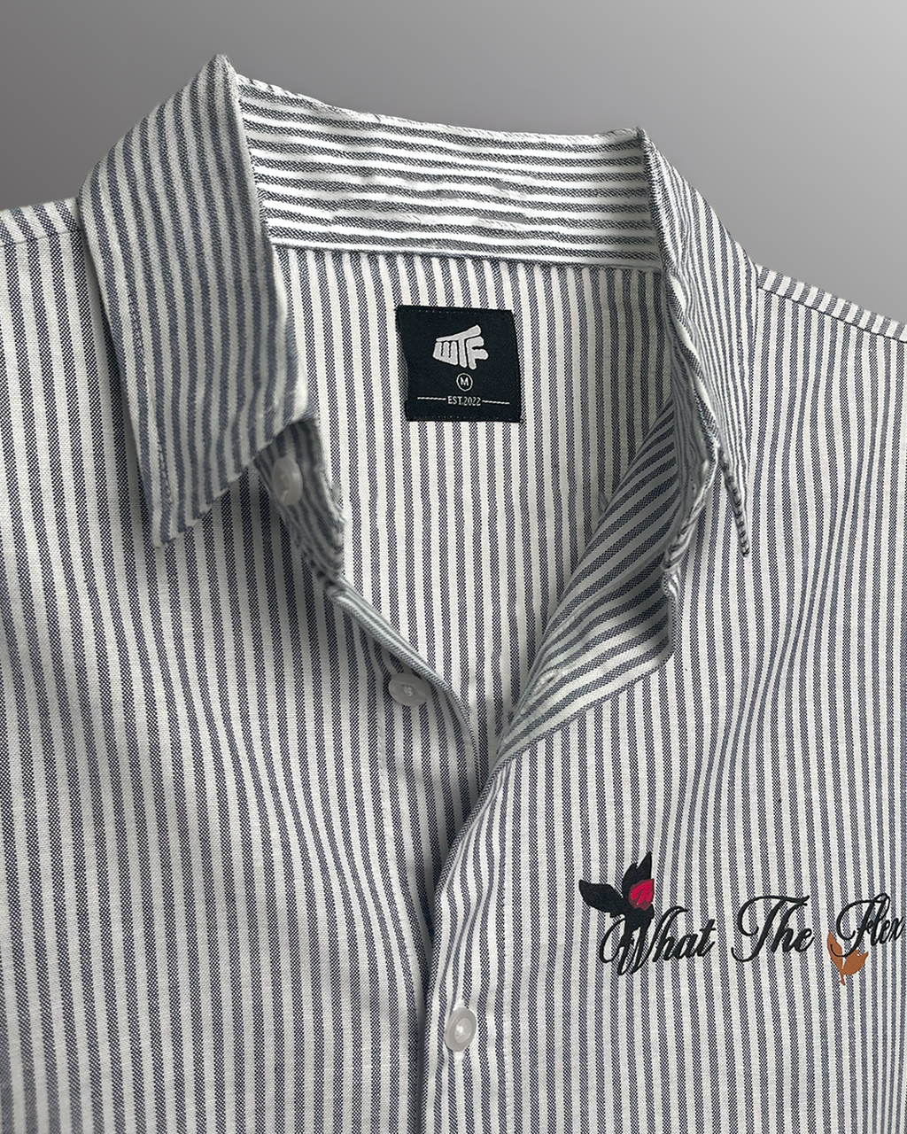Not Just A Dream Grey Full Sleeves Striped Shirt