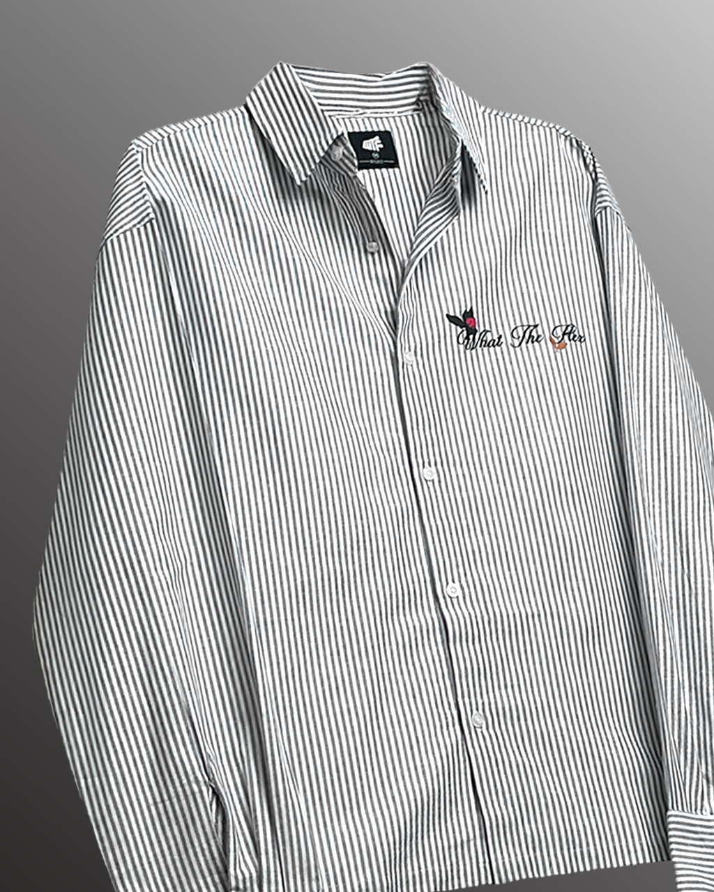 Not Just A Dream Grey Full Sleeves Striped Shirt