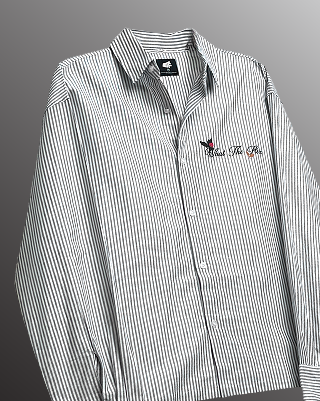 Not Just A Dream Grey Full Sleeves Striped Shirt