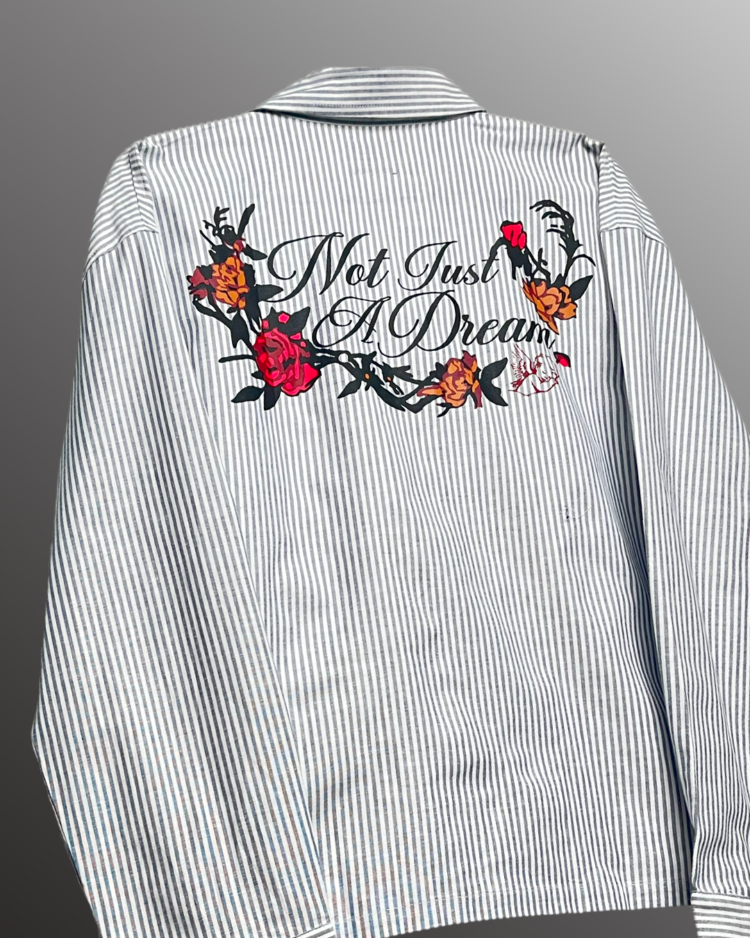 Not Just A Dream Grey Full Sleeves Striped Shirt