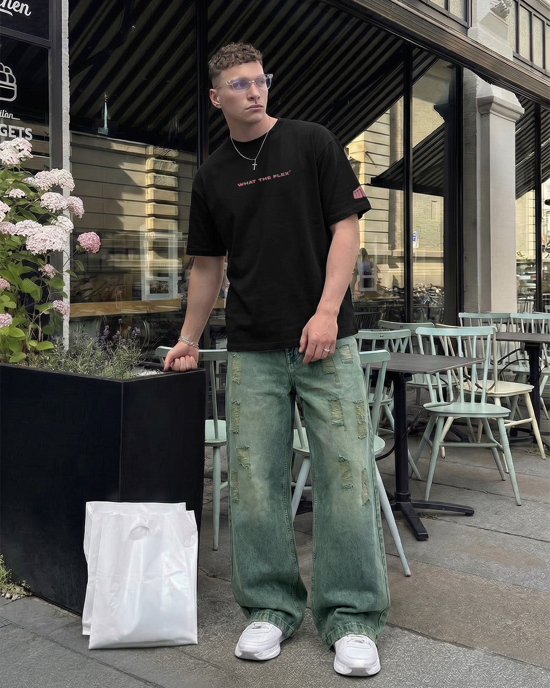 Antique Blue Rugged Baggy Jeans