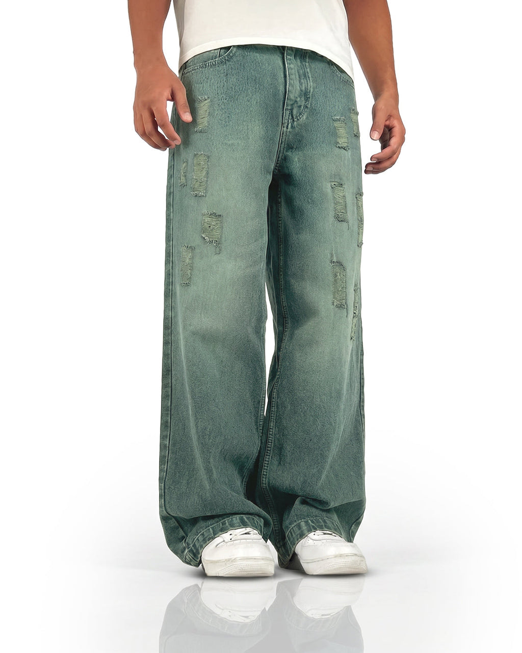 Antique Blue Rugged Baggy Jeans