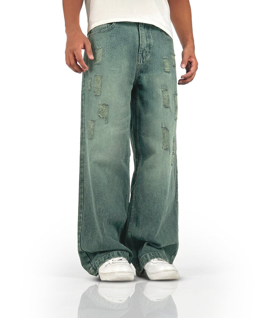 Antique Blue Rugged Baggy Jeans