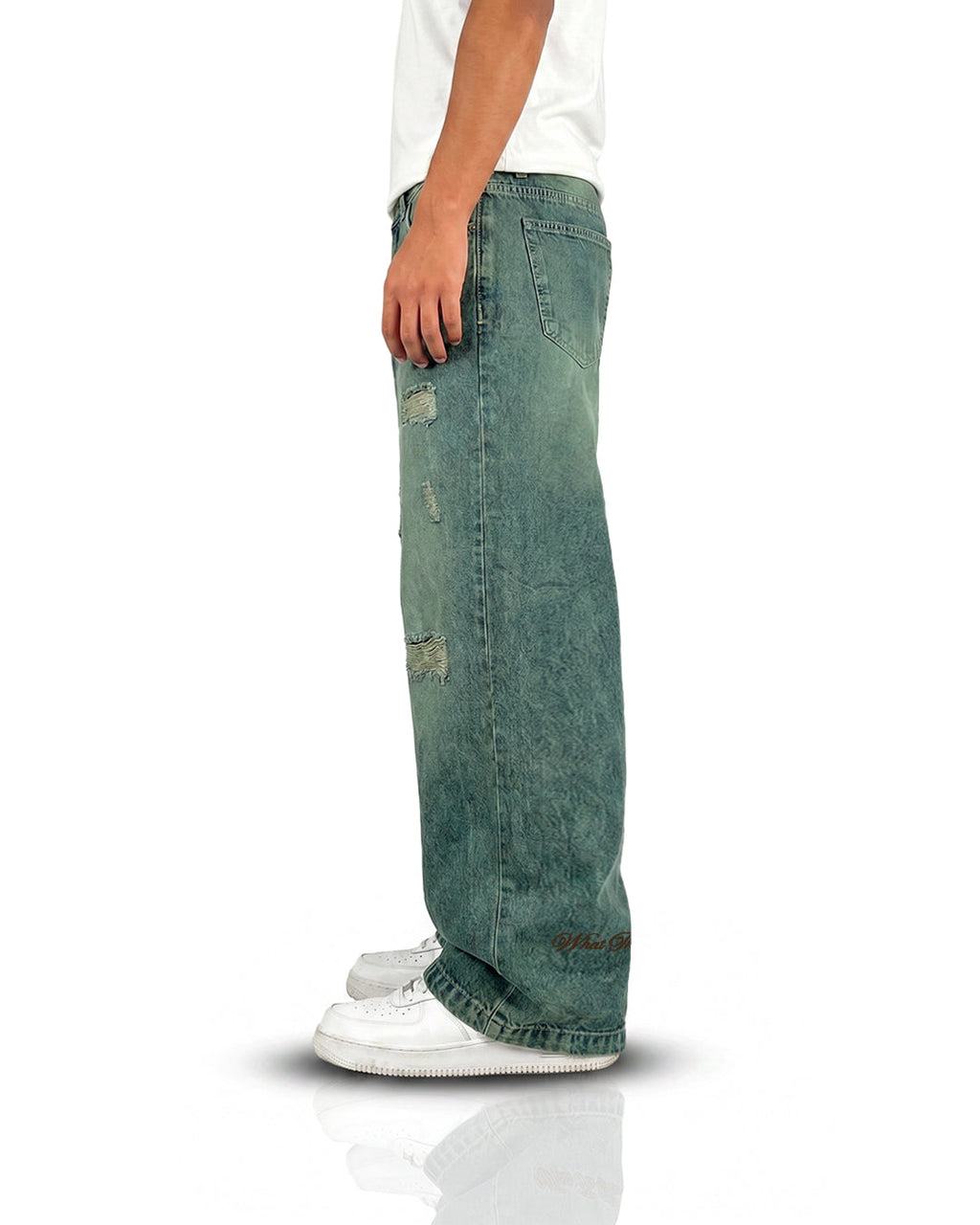 Antique Blue Rugged Baggy Jeans