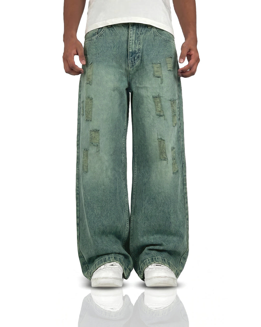 Antique Blue Rugged Baggy Jeans