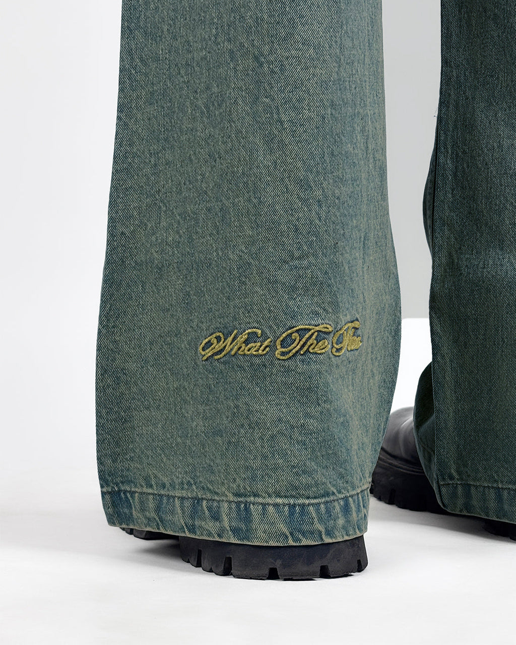 Antique Blue Wide Flared Jeans