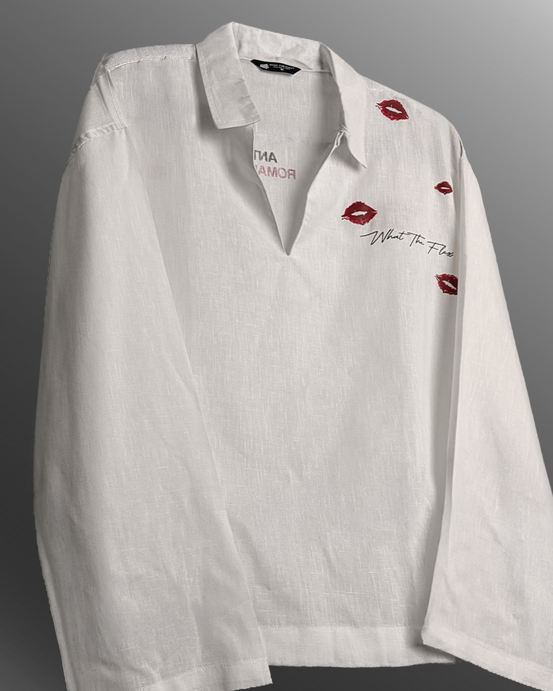 Anti Romantic V Neck Linen Full Slevees Polo
