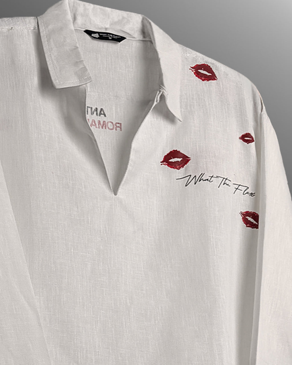 Anti Romantic V Neck Linen Full Slevees Polo