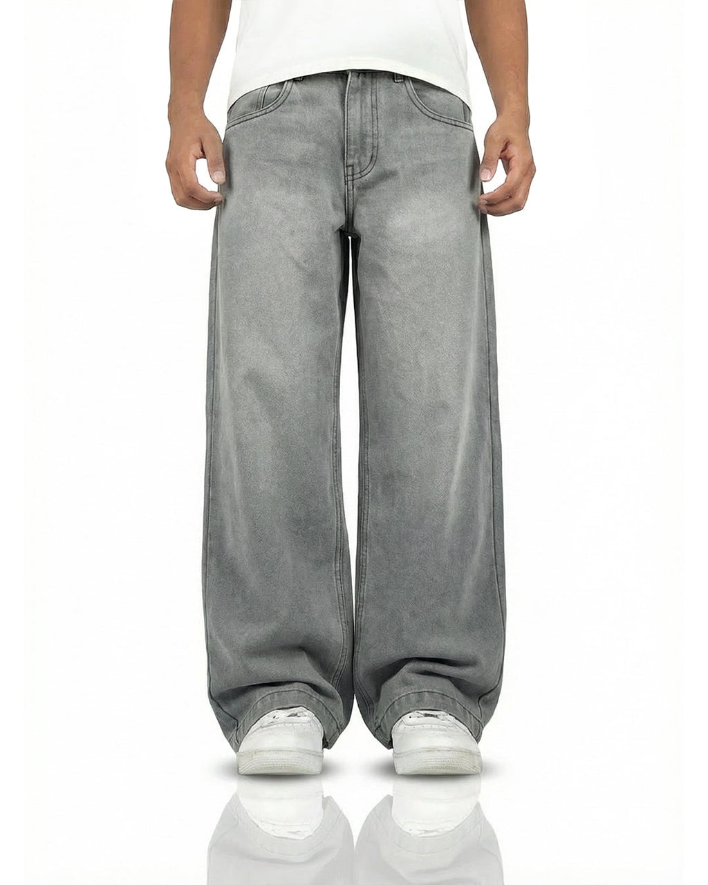 Ash Grey Baggy Jeans