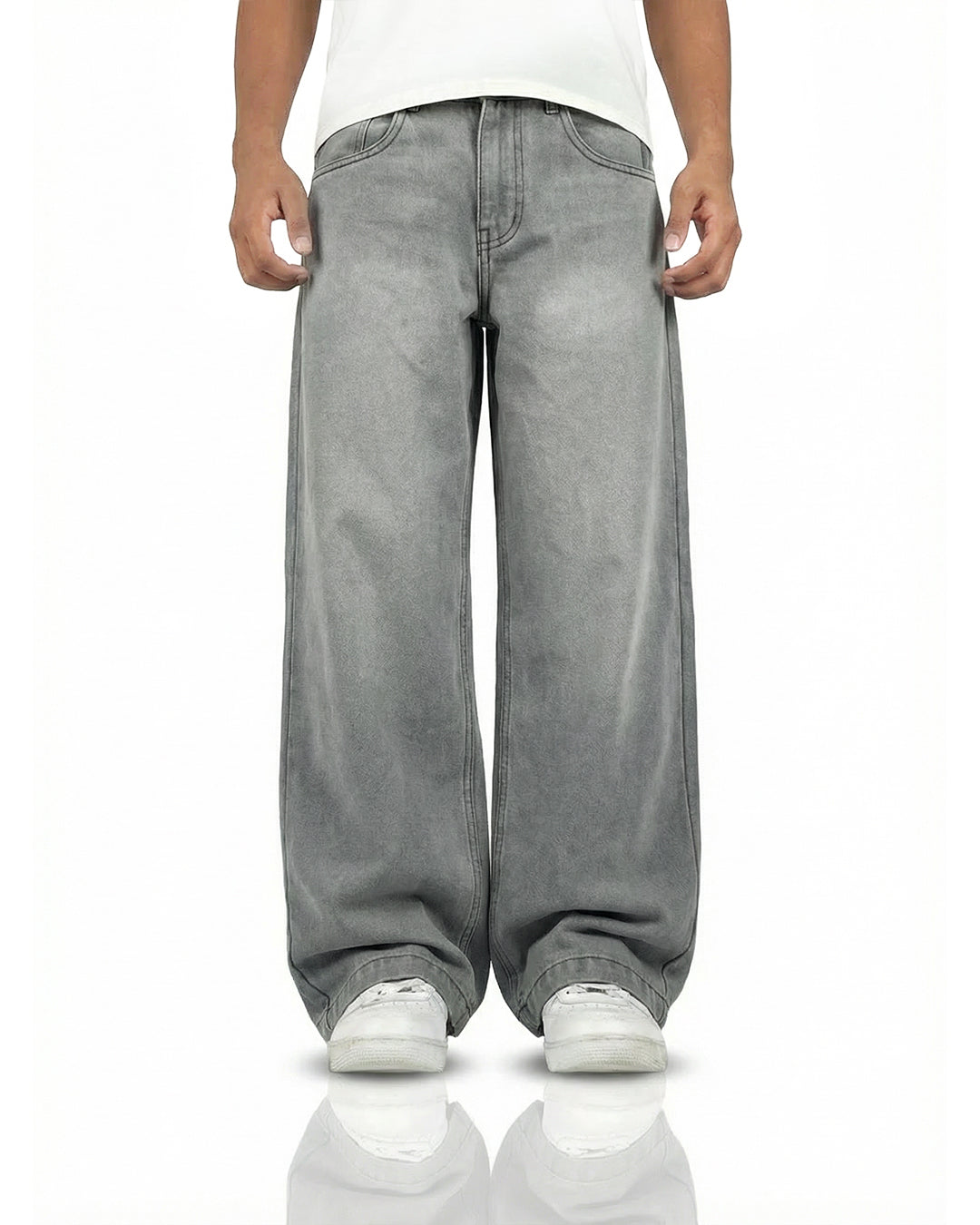 Ash Grey Baggy Jeans