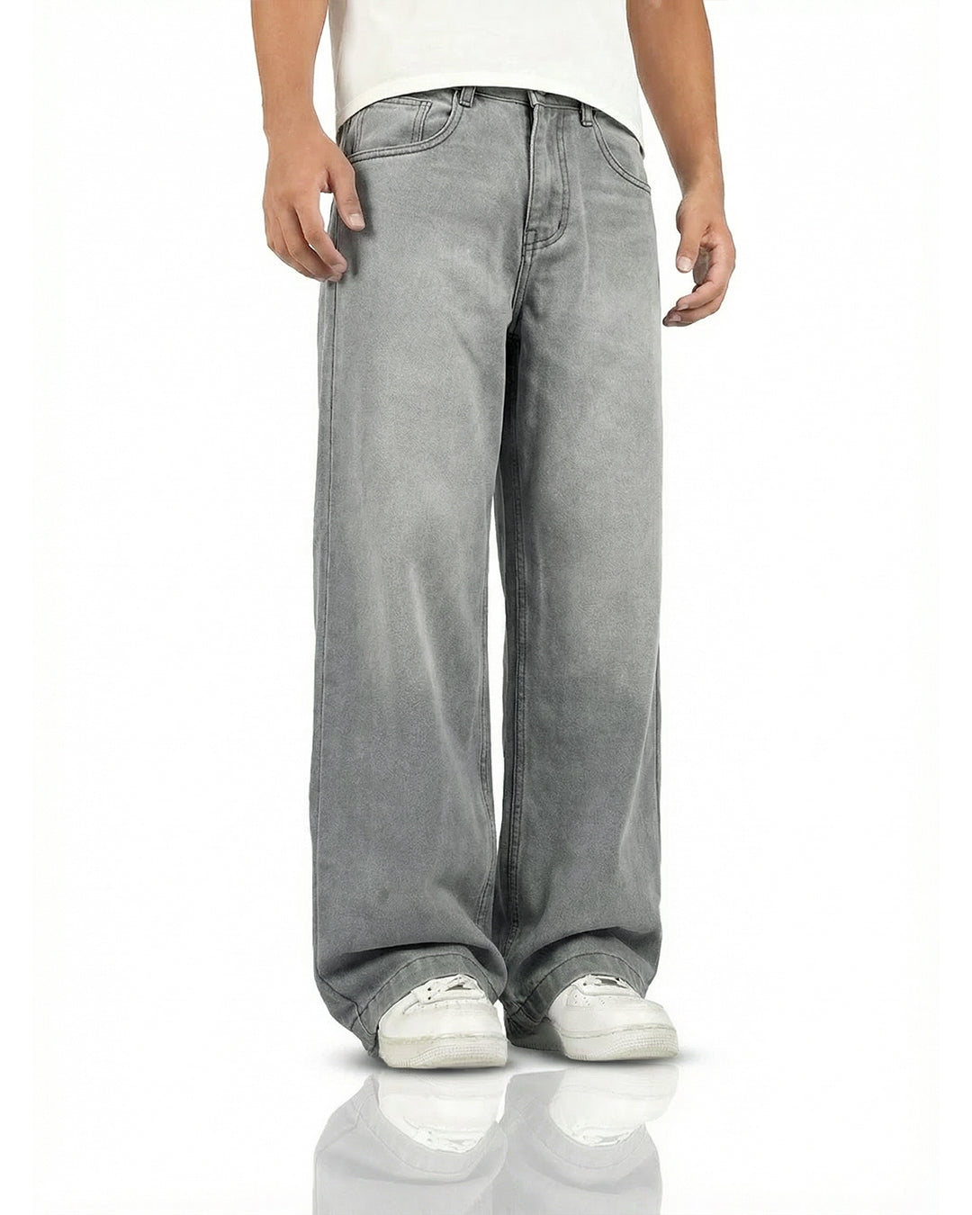 Ash Grey Baggy Jeans