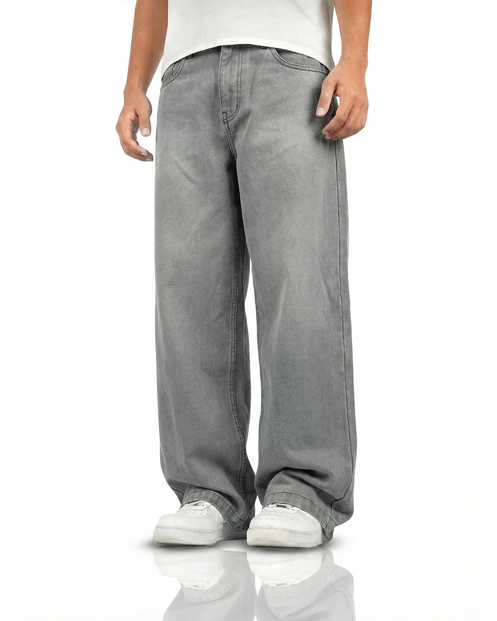 Ash Grey Baggy Jeans