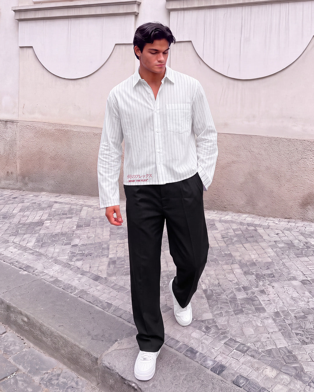 Structured Black Korean Pants