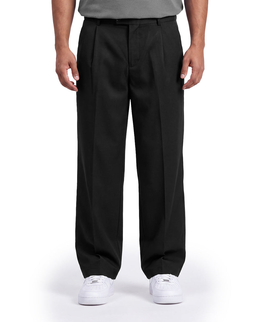 Structured Black Korean Pants