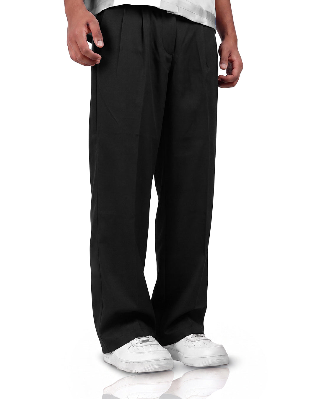 Structured Black Korean Pants