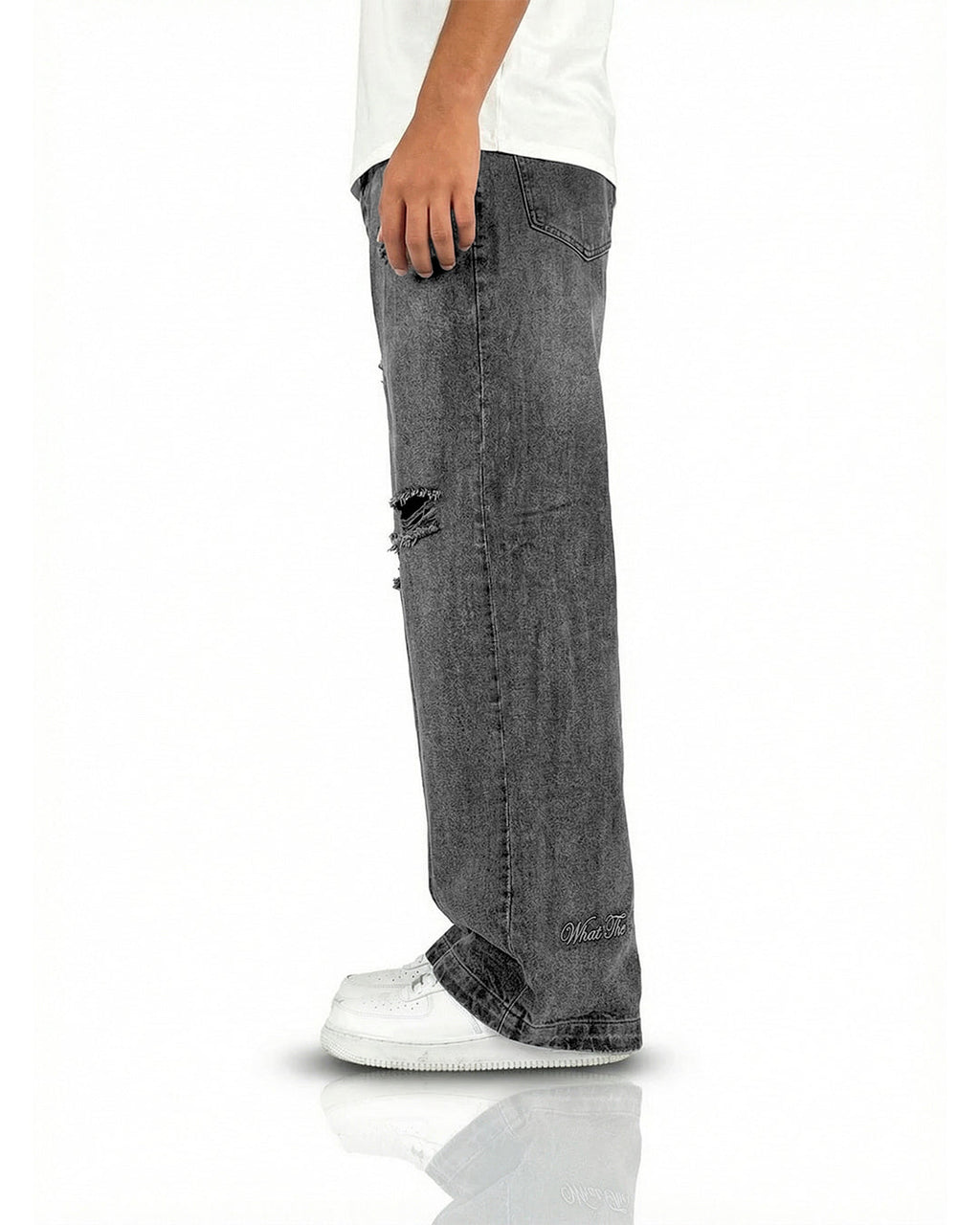 Black Rugged Baggy Jeans