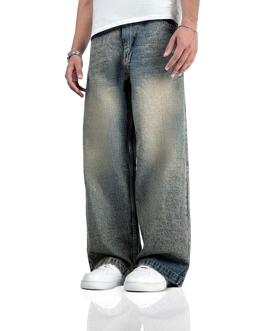 Burnt Blue Baggy Jeans