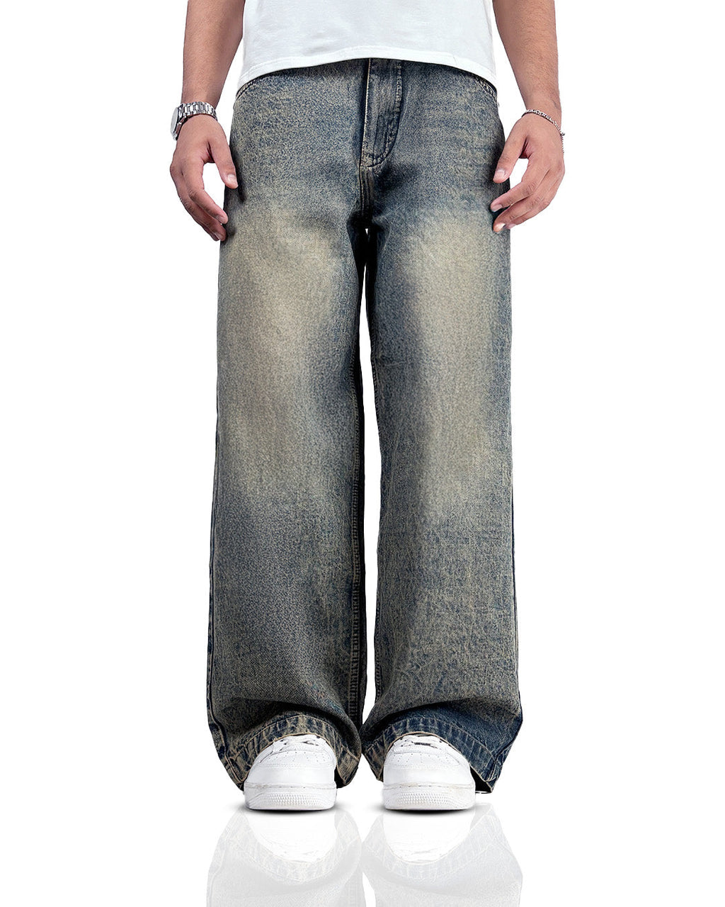 Burnt Blue Baggy Jeans