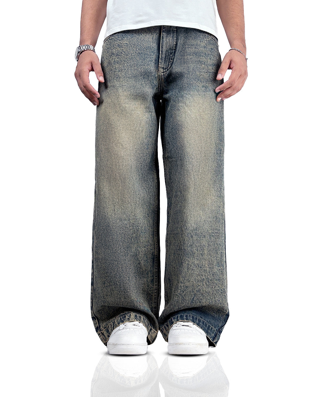 Burnt Blue Baggy Jeans