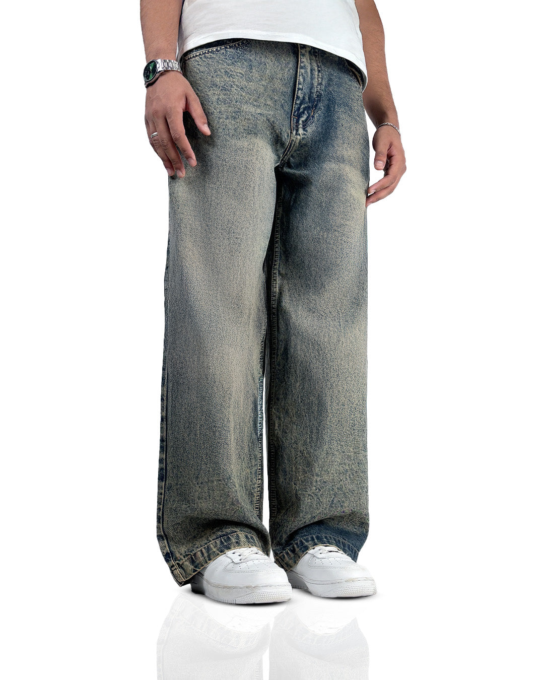 Burnt Blue Baggy Jeans