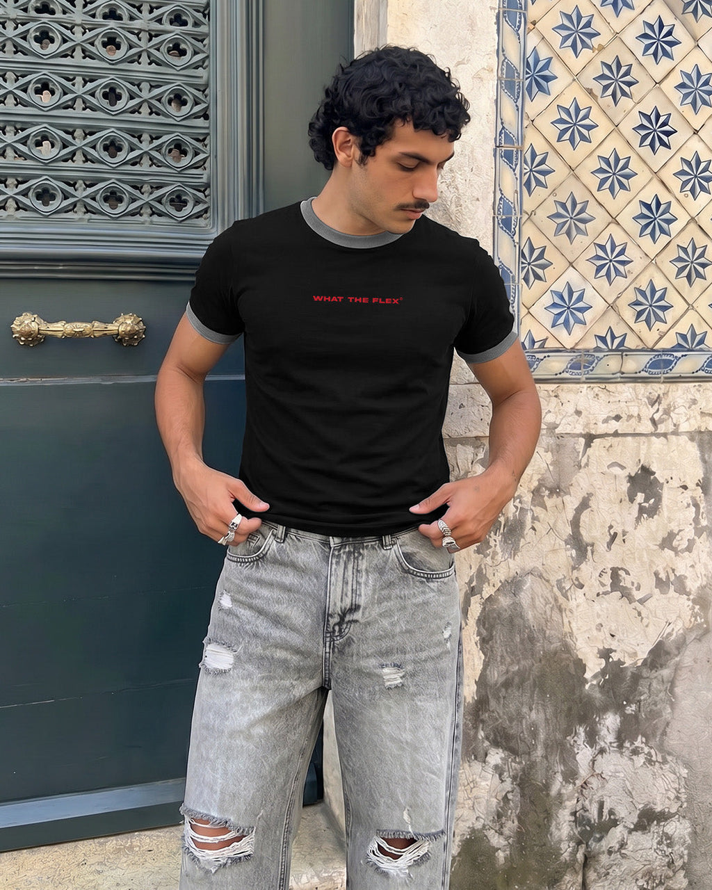 By Myself Slim Fit Ringer T-shirt