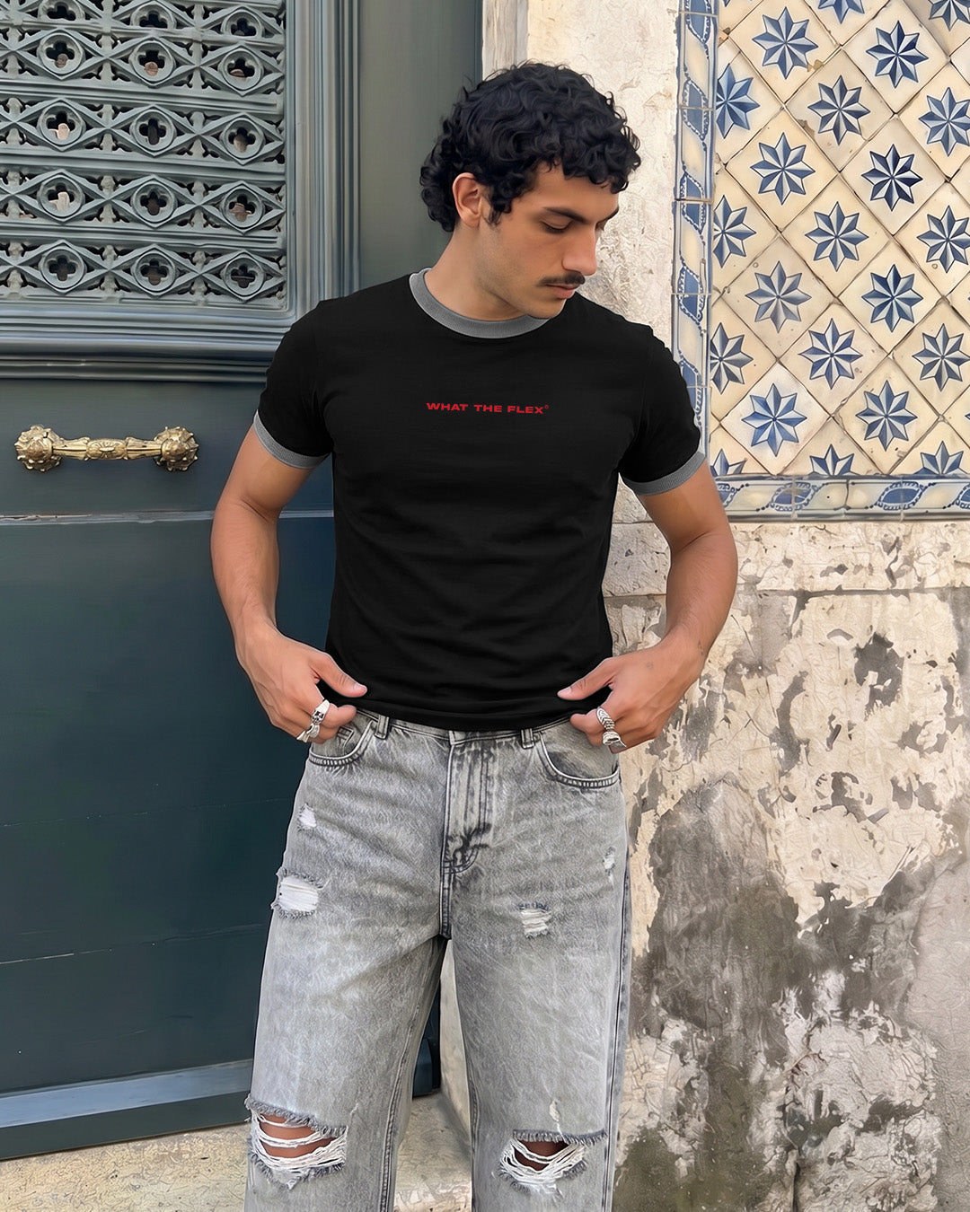 By Myself Slim Fit Ringer T-shirt