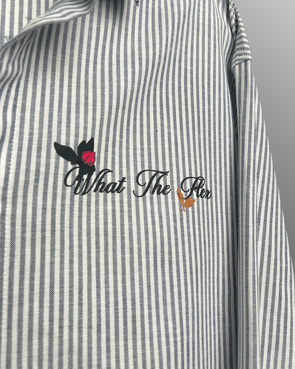 Not Just A Dream Grey Full Sleeves Striped Shirt