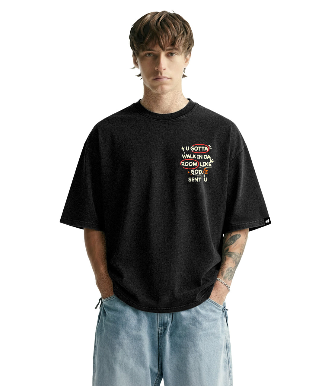 Da Win Acid Wash Boxy-Fit T-shirt