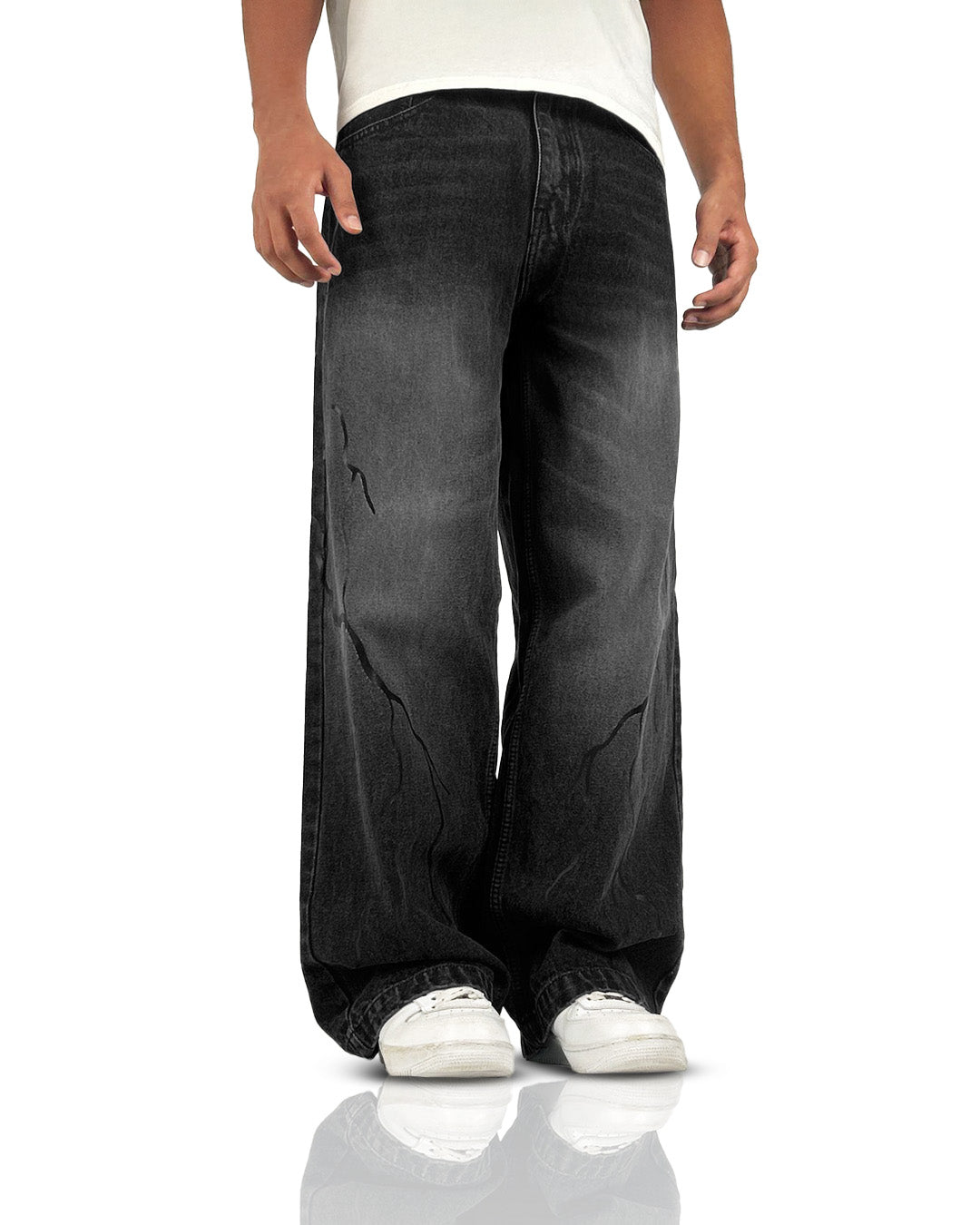 Electric Black Baggy Jeans