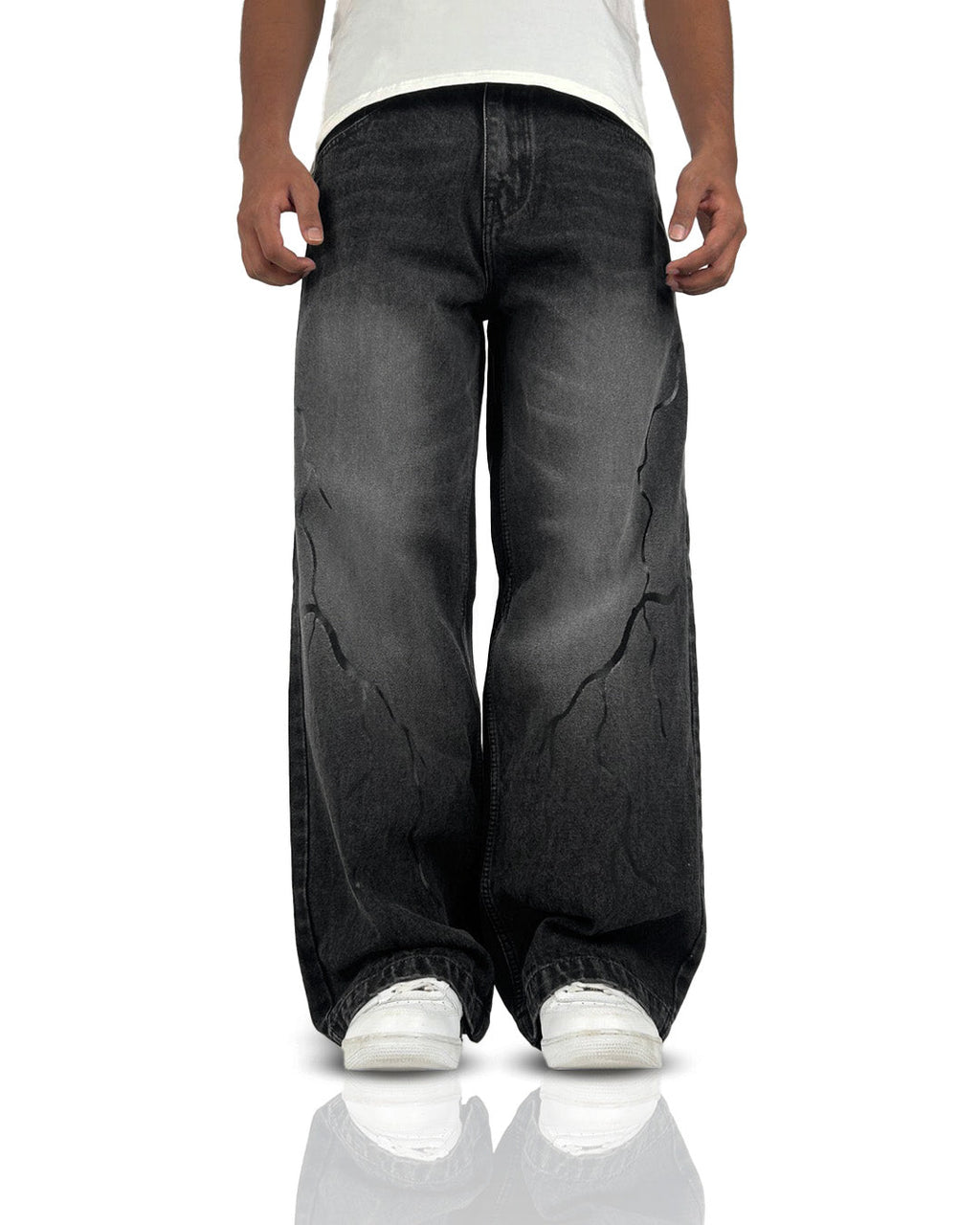 Electric Black Baggy Jeans