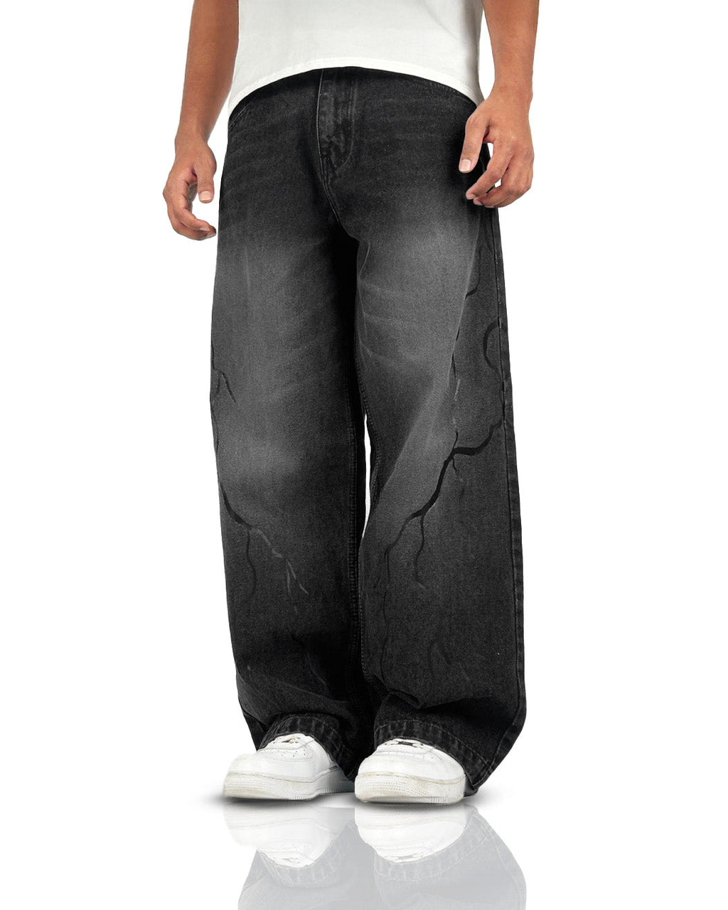 Electric Black Baggy Jeans