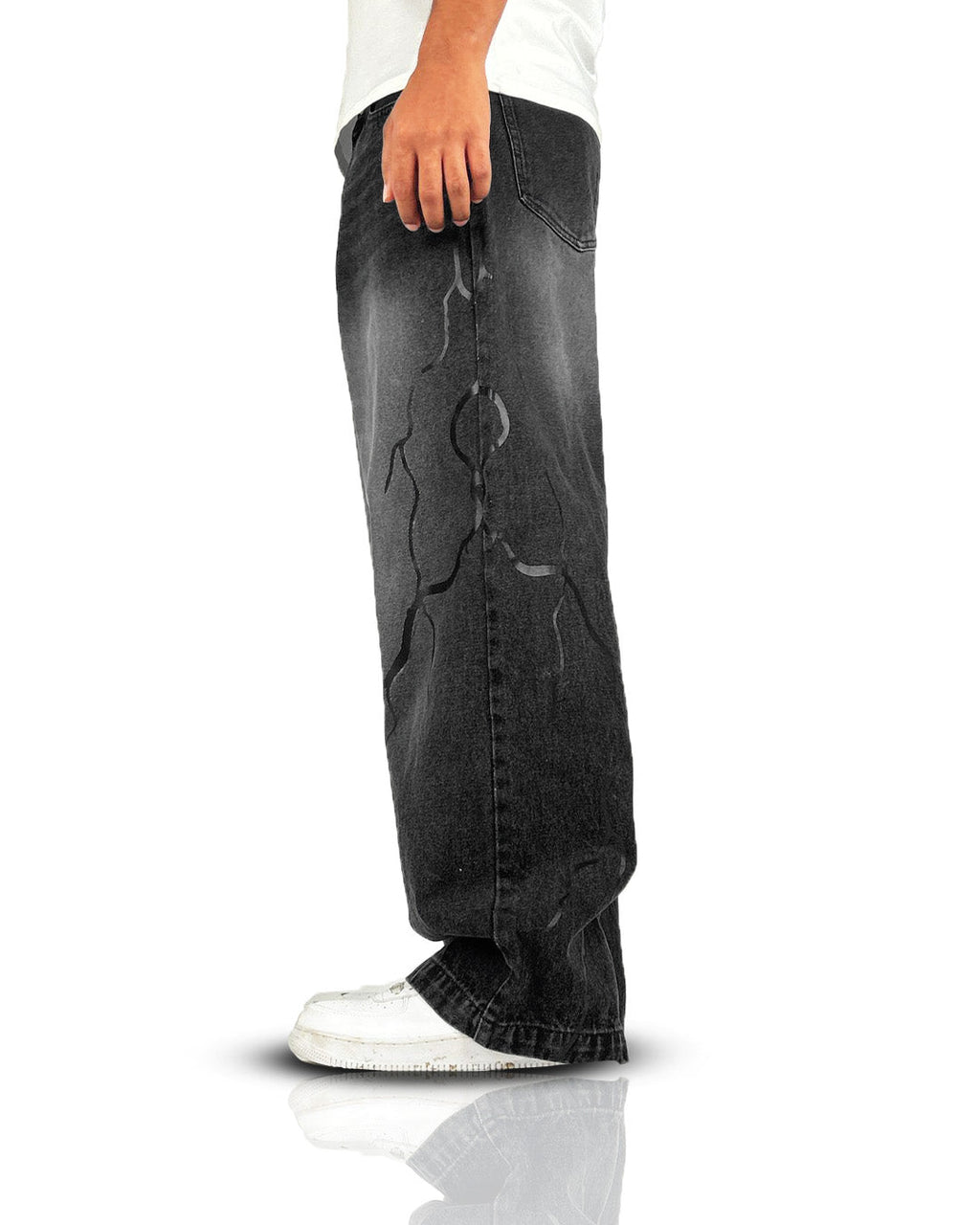 Electric Black Baggy Jeans