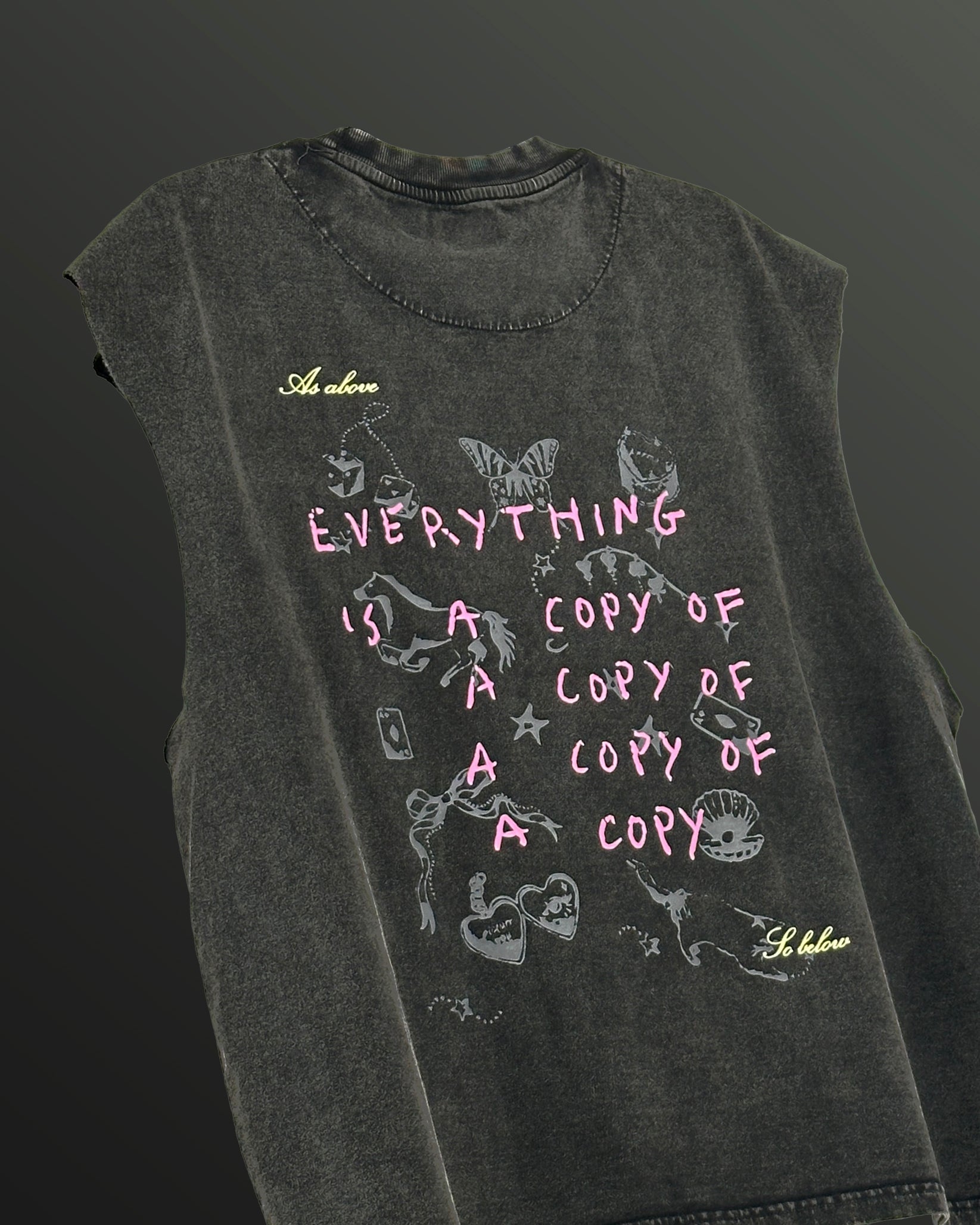 Everything Black Acid Wash Boxy Vest