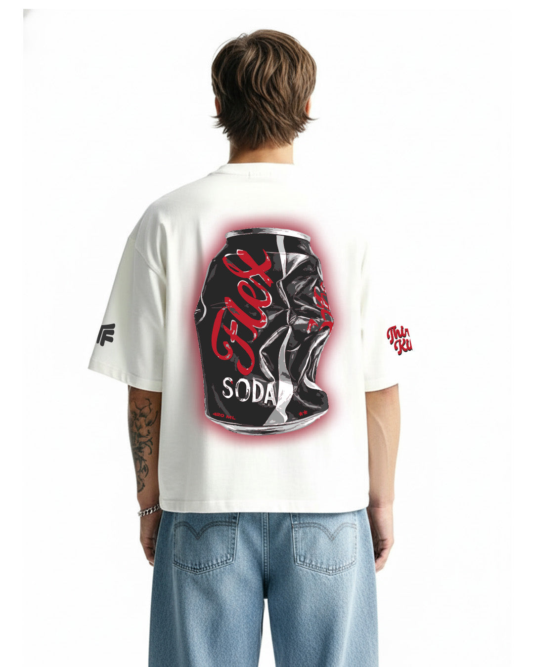 Flex Soda Boxy-Fit White T-Shirt