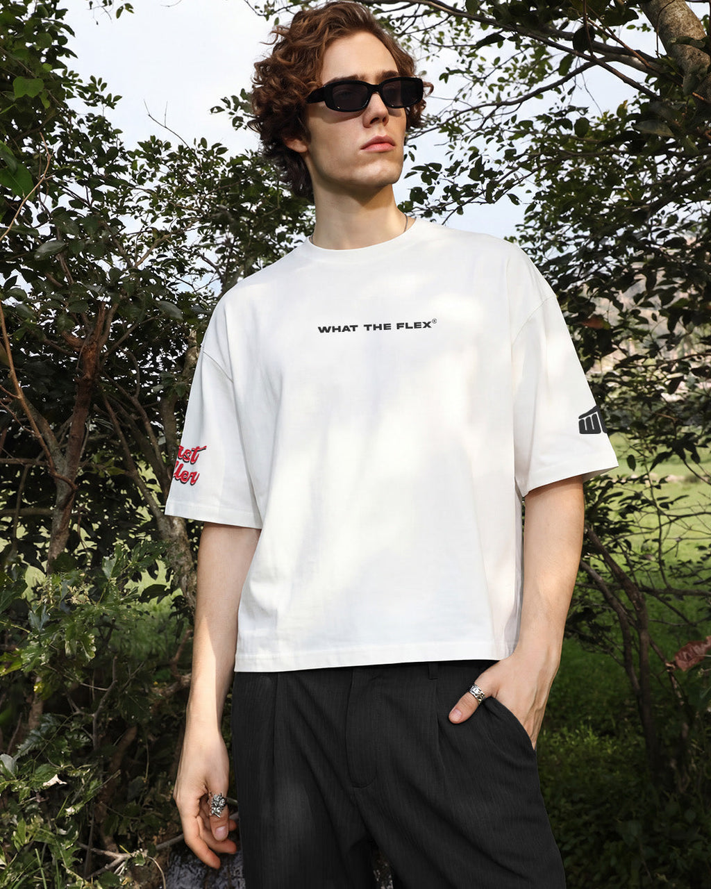 Flex Soda Boxy-Fit White T-Shirt