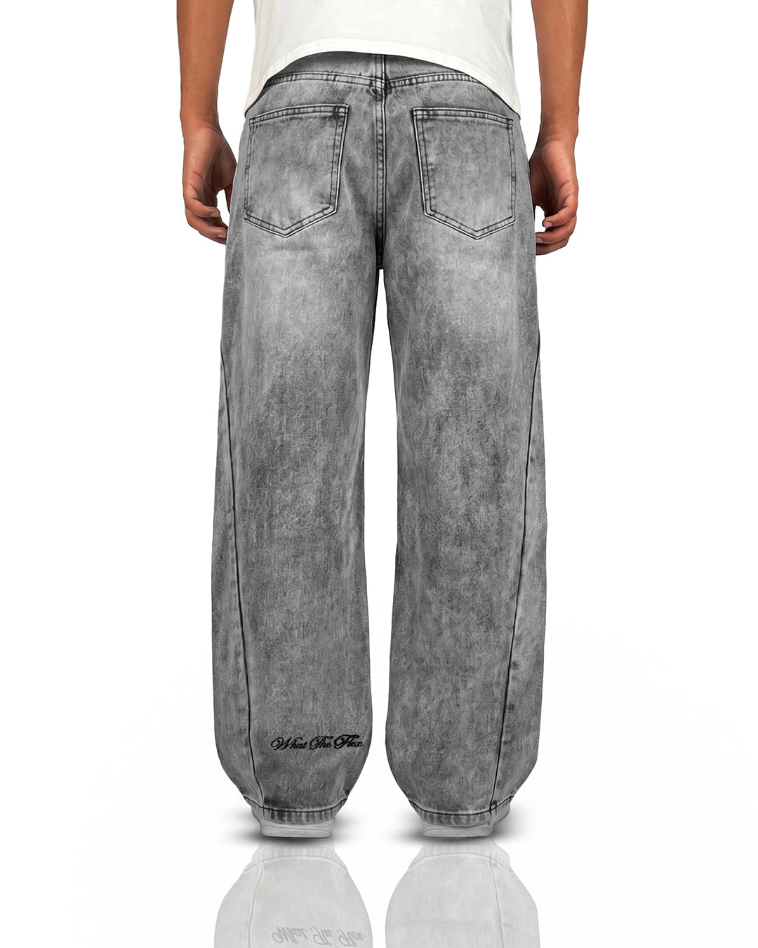Panel Grey Baggy Jeans