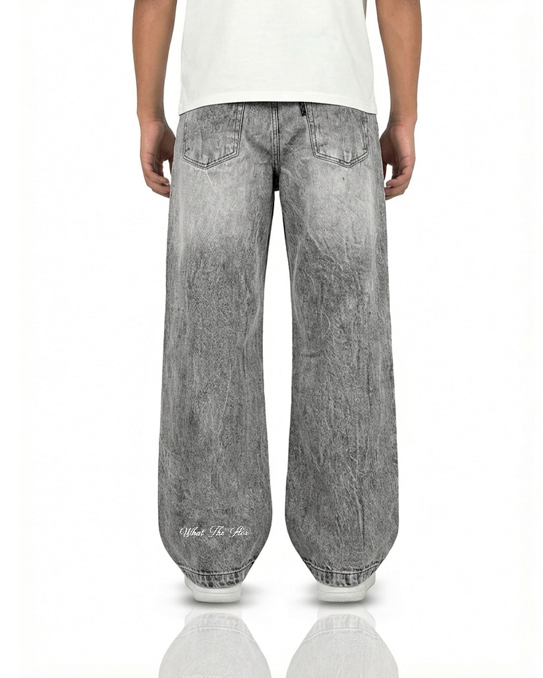 Grey Rugged Baggy Jeans