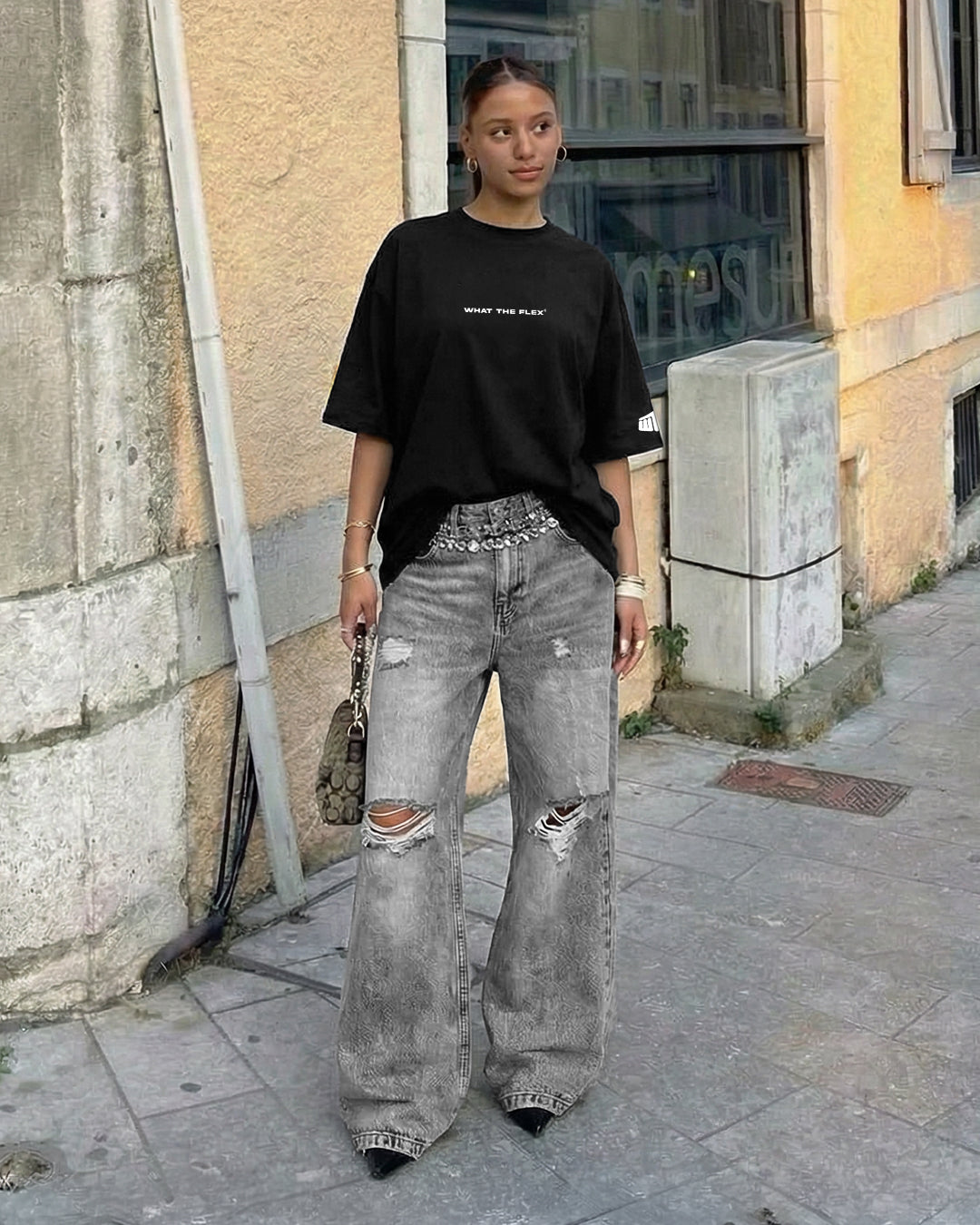 Grey Rugged Baggy Jeans