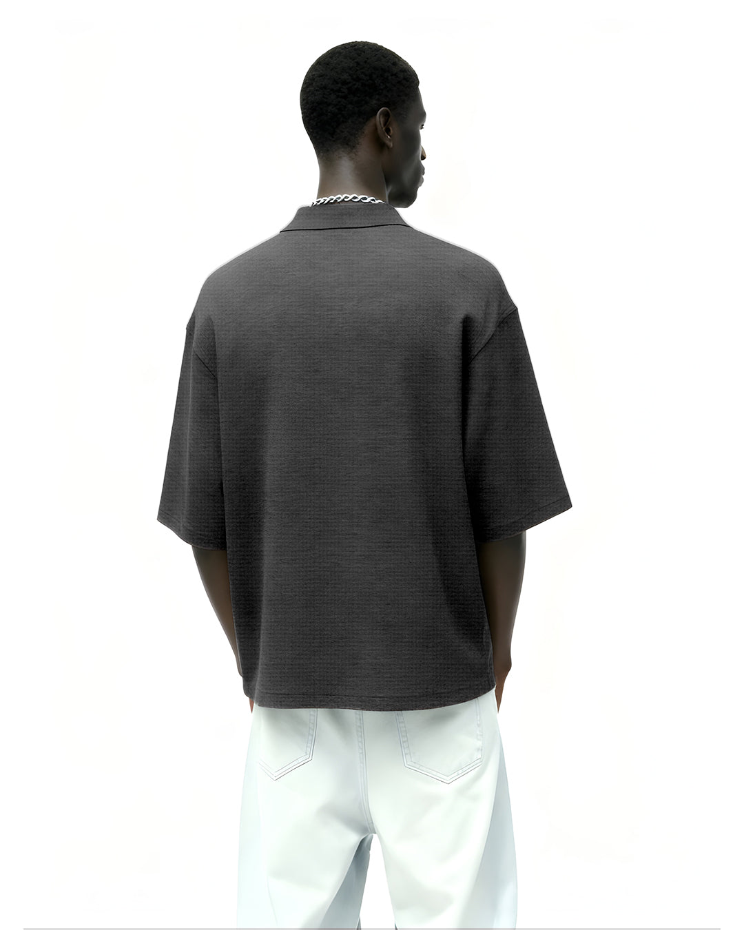 Grey Polo With Zip