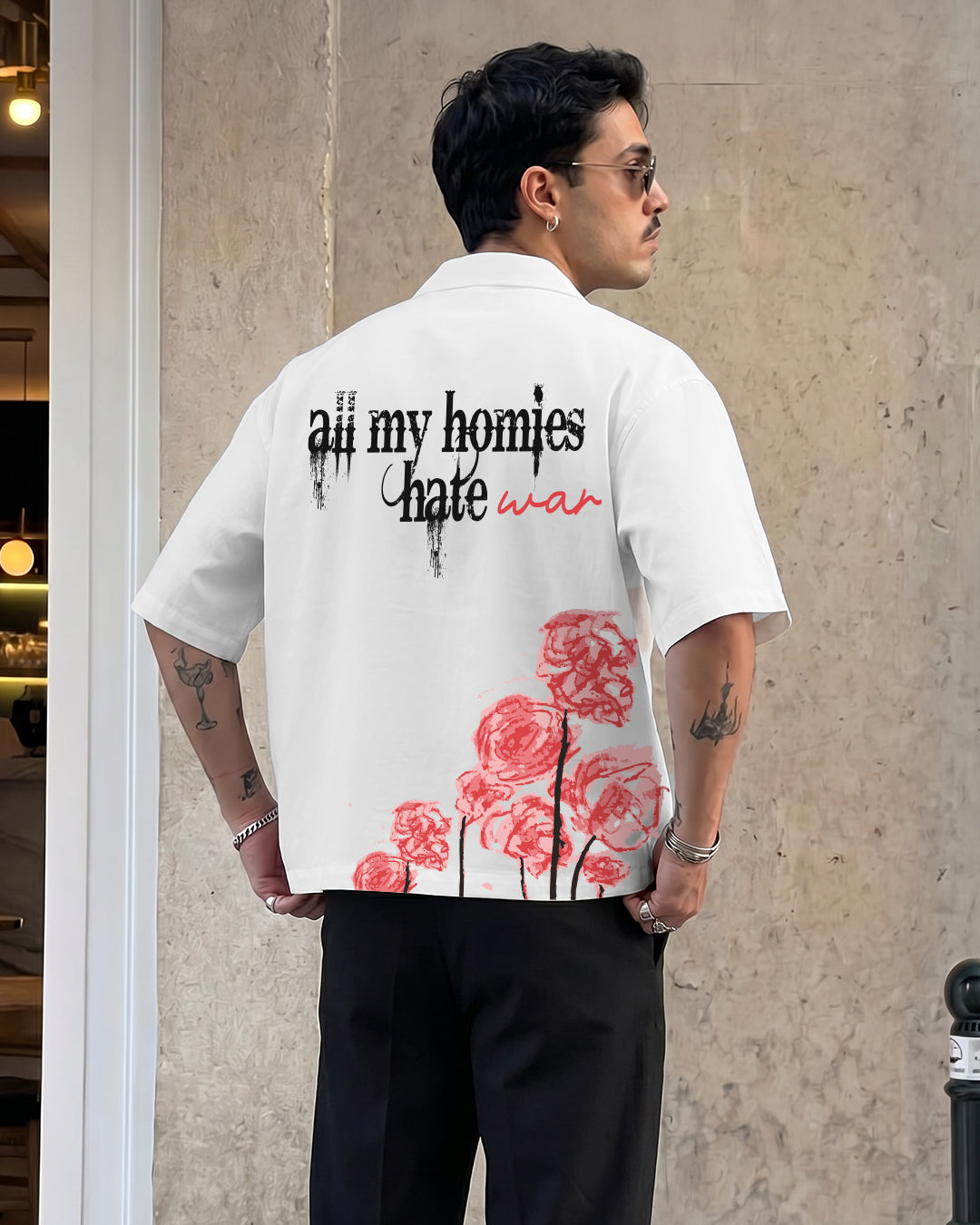 Hate War Half Sleeves Shirt