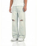 Ice Blue Rugged Baggy Jeans