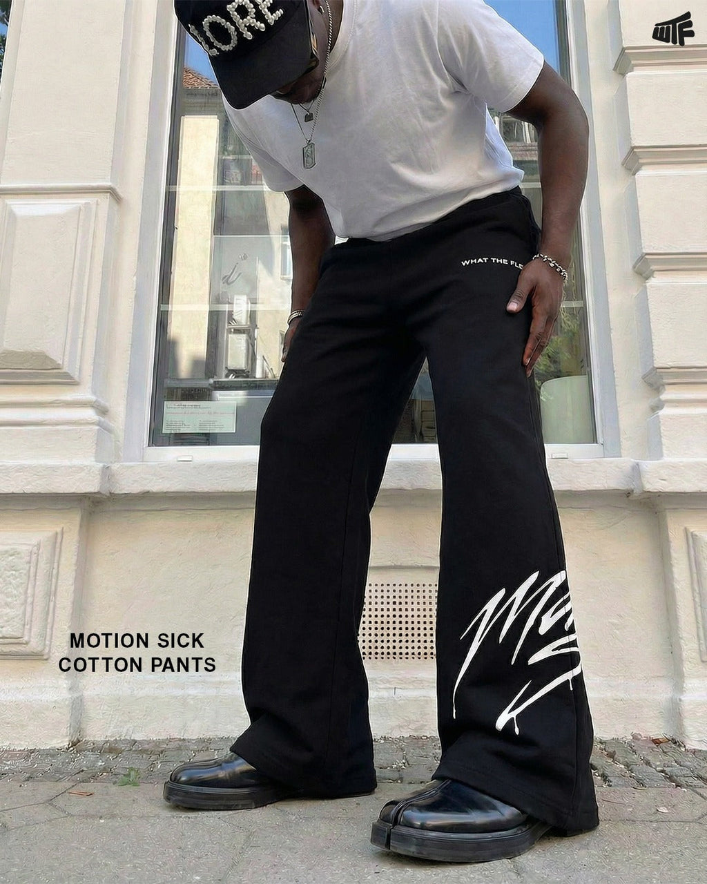 Motion Sick Black Cotton Pant