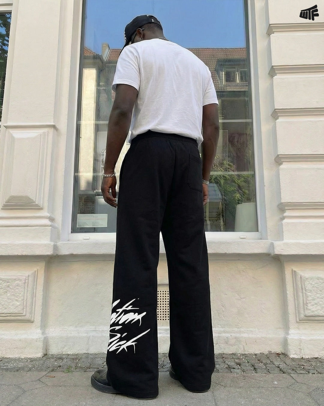 Motion Sick Black Cotton Pant