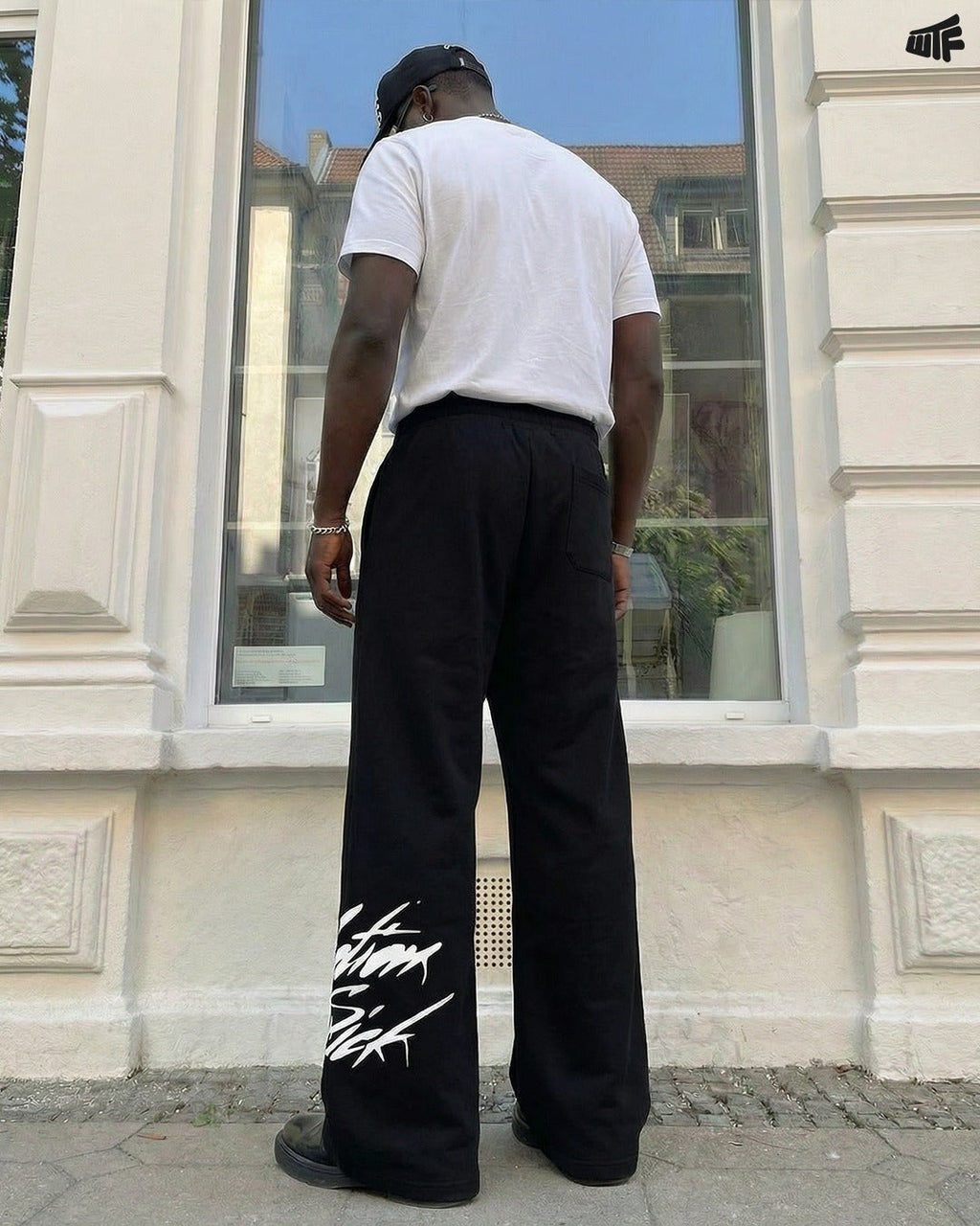 Motion Sick Black Cotton Pant