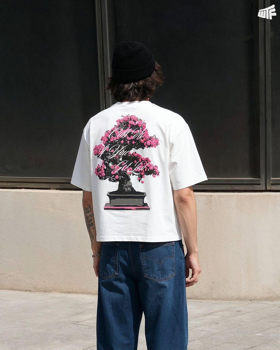 Lost Bloom Boxy-Fit White T-shirt