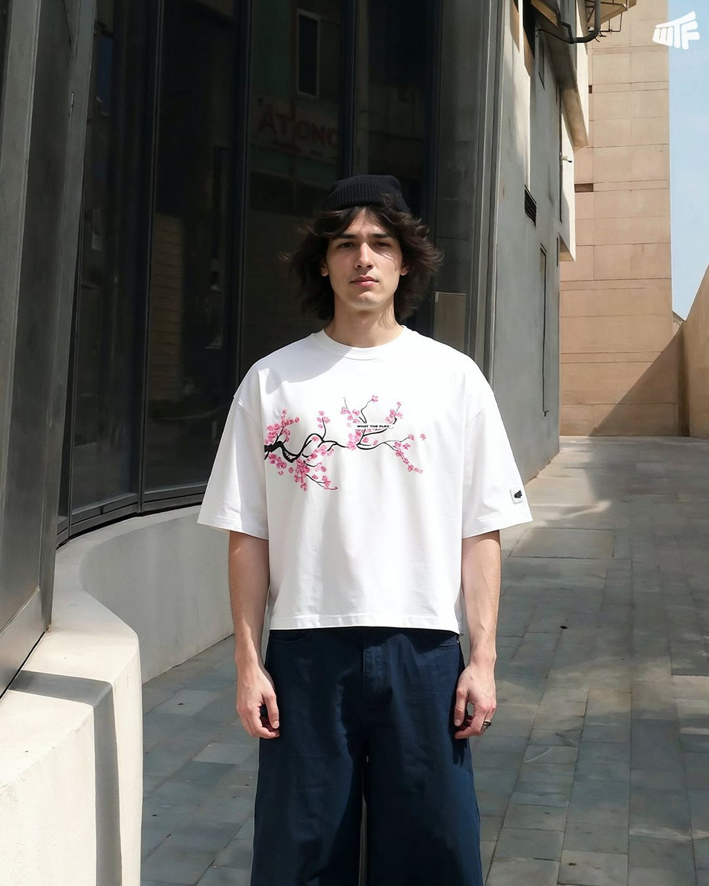 Lost Bloom Boxy-Fit White T-shirt