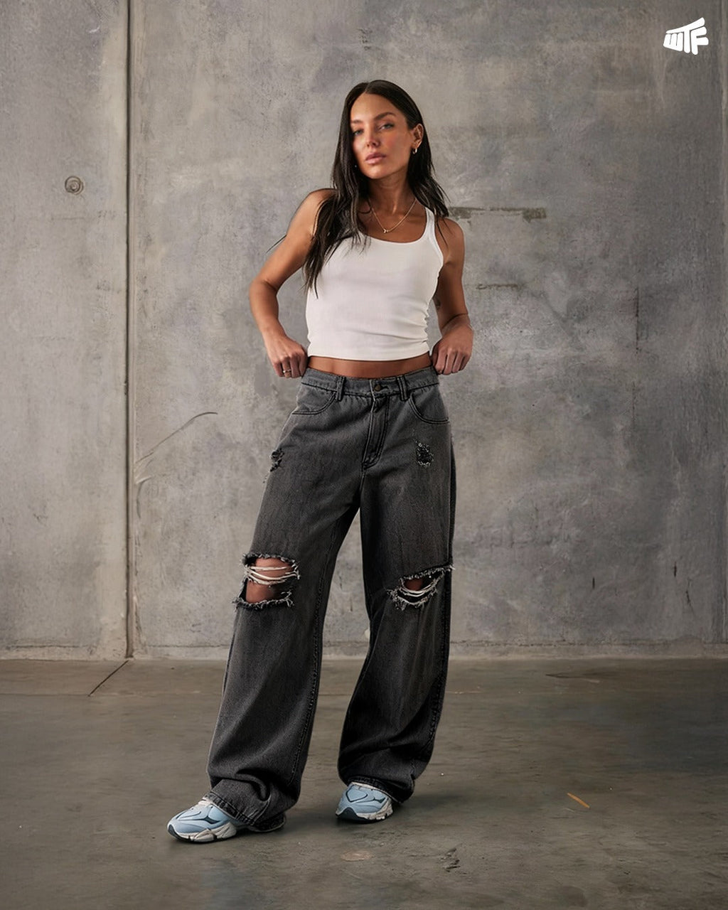 Black Rugged Baggy Jeans