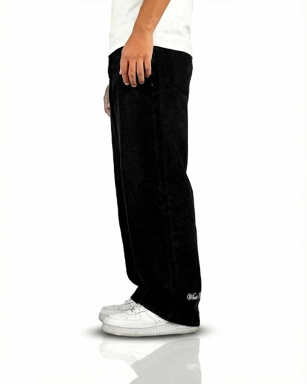 Inked Black Baggy Jeans