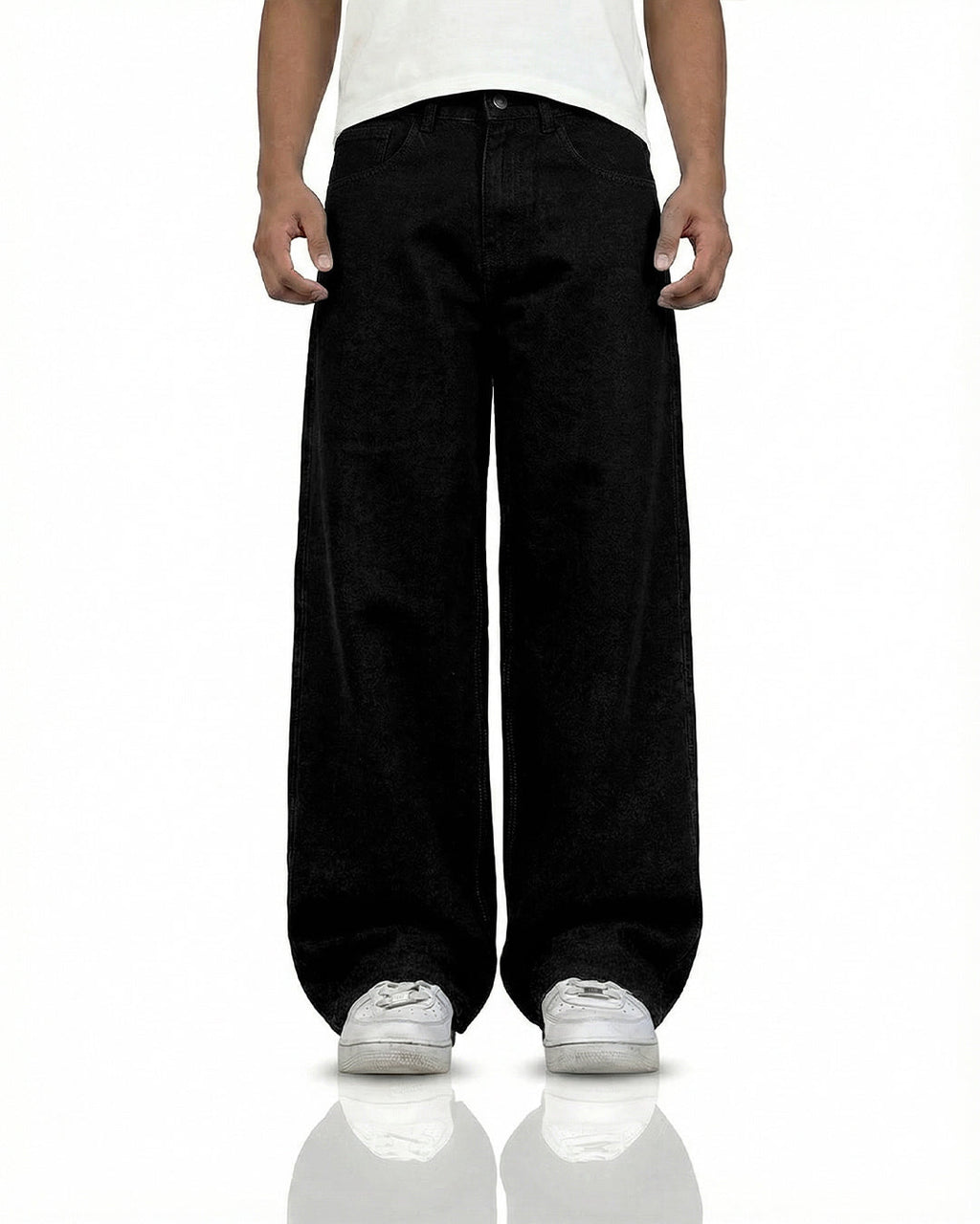 Inked Black Baggy Jeans