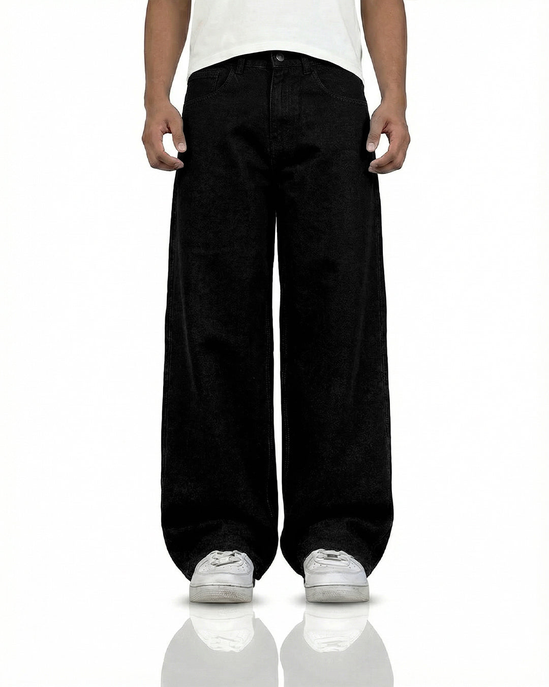 Inked Black Baggy Jeans